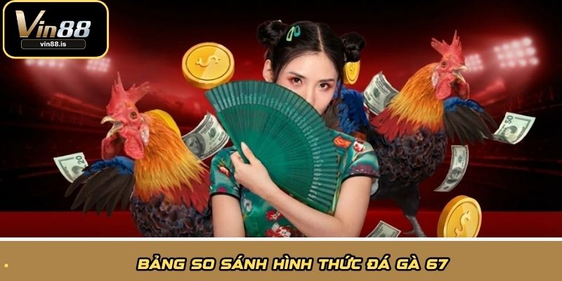 Bảng so sánh hình thức đá gà 67